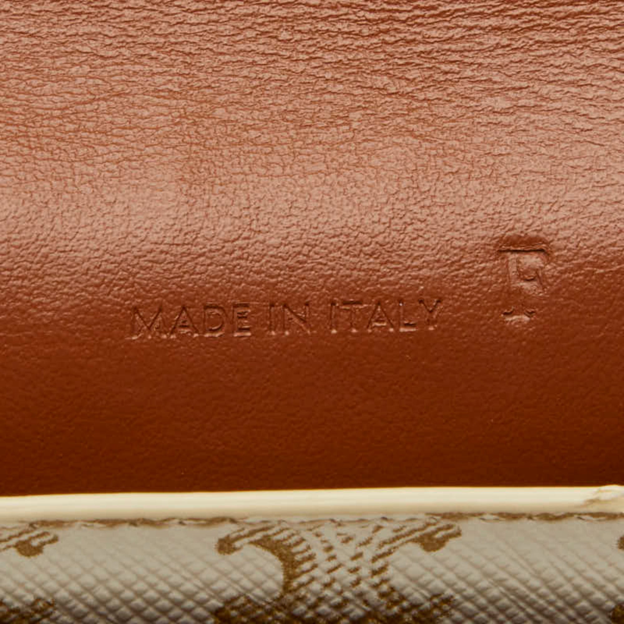 Celine Brown White Pvc Leather Phone Wallet (Pre-Owned)