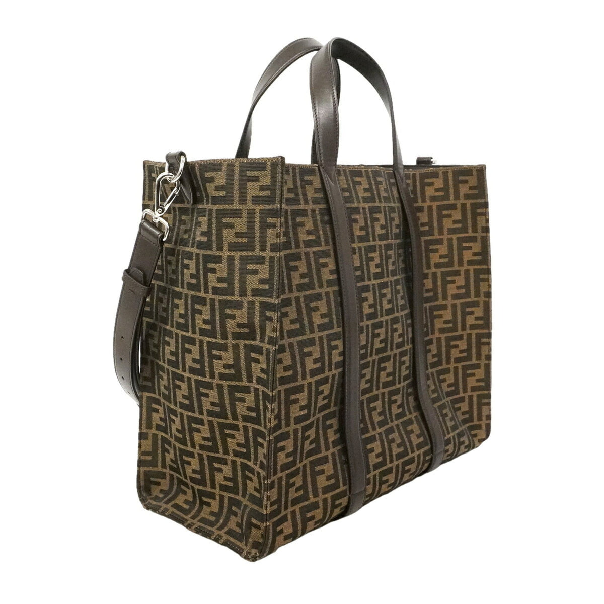 Fendi Brown Nylon Canvas Tote Bag (Pre-Owned)