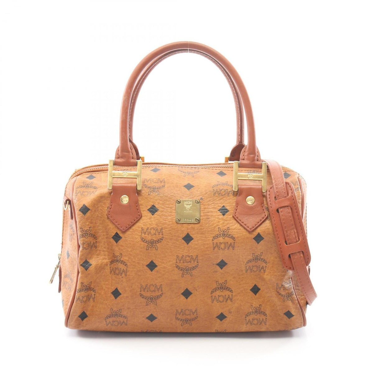 Mcm Brown Coated Canvas Leather Handbag (Pre-Owned)