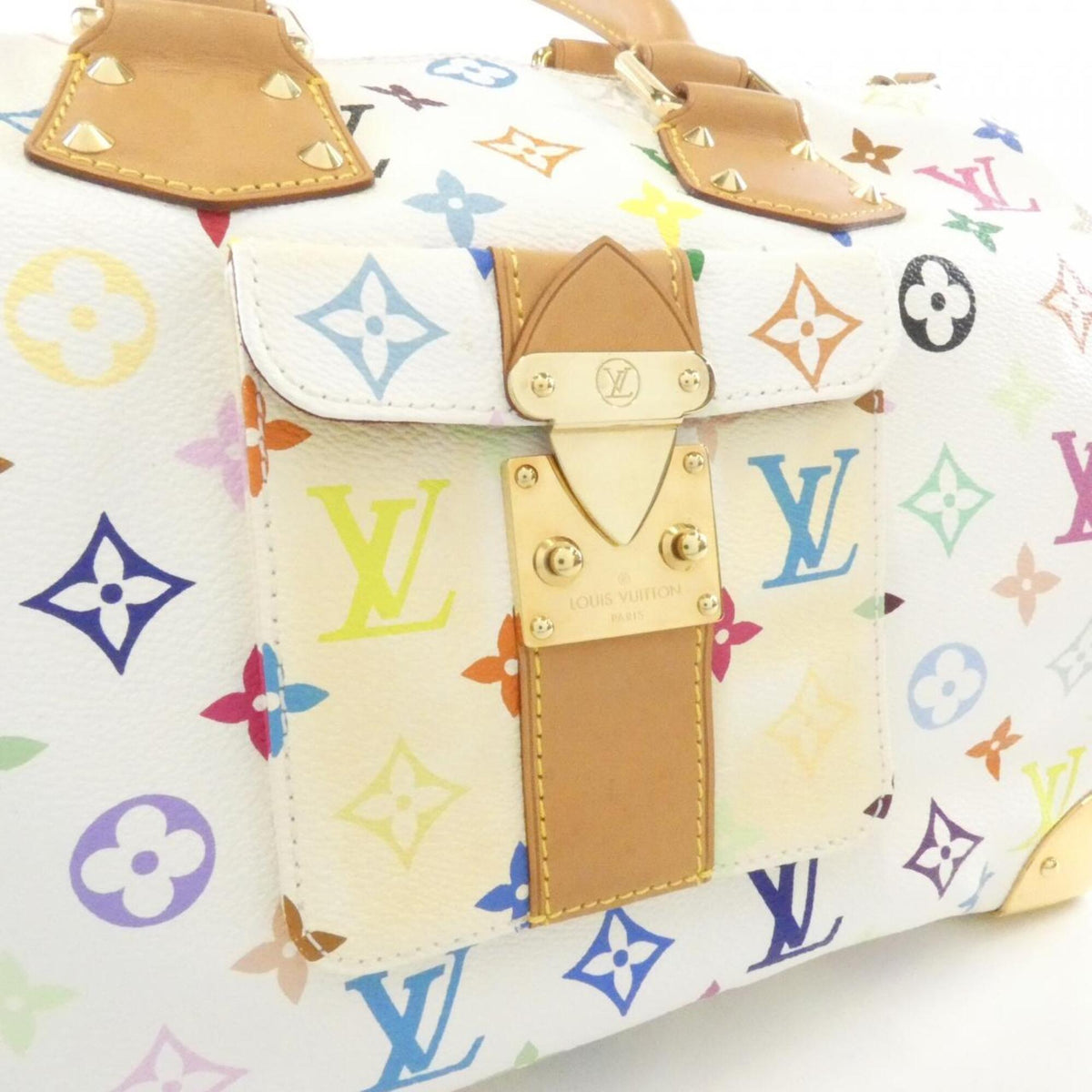 Louis Vuitton White Coated Canvas Boston Bag (Pre-Owned)