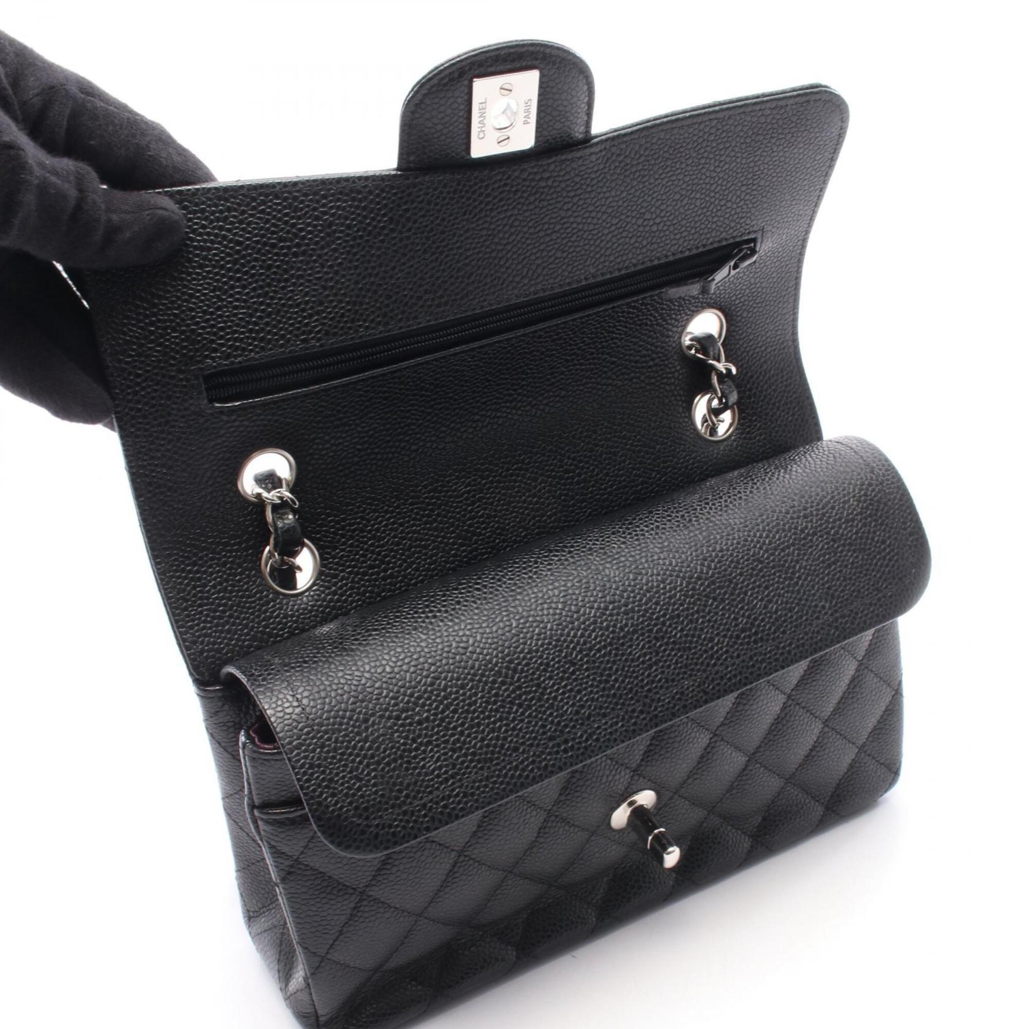 Chanel Black Grained Calfskin Handbag Shoulder Bag (Pre-Owned)