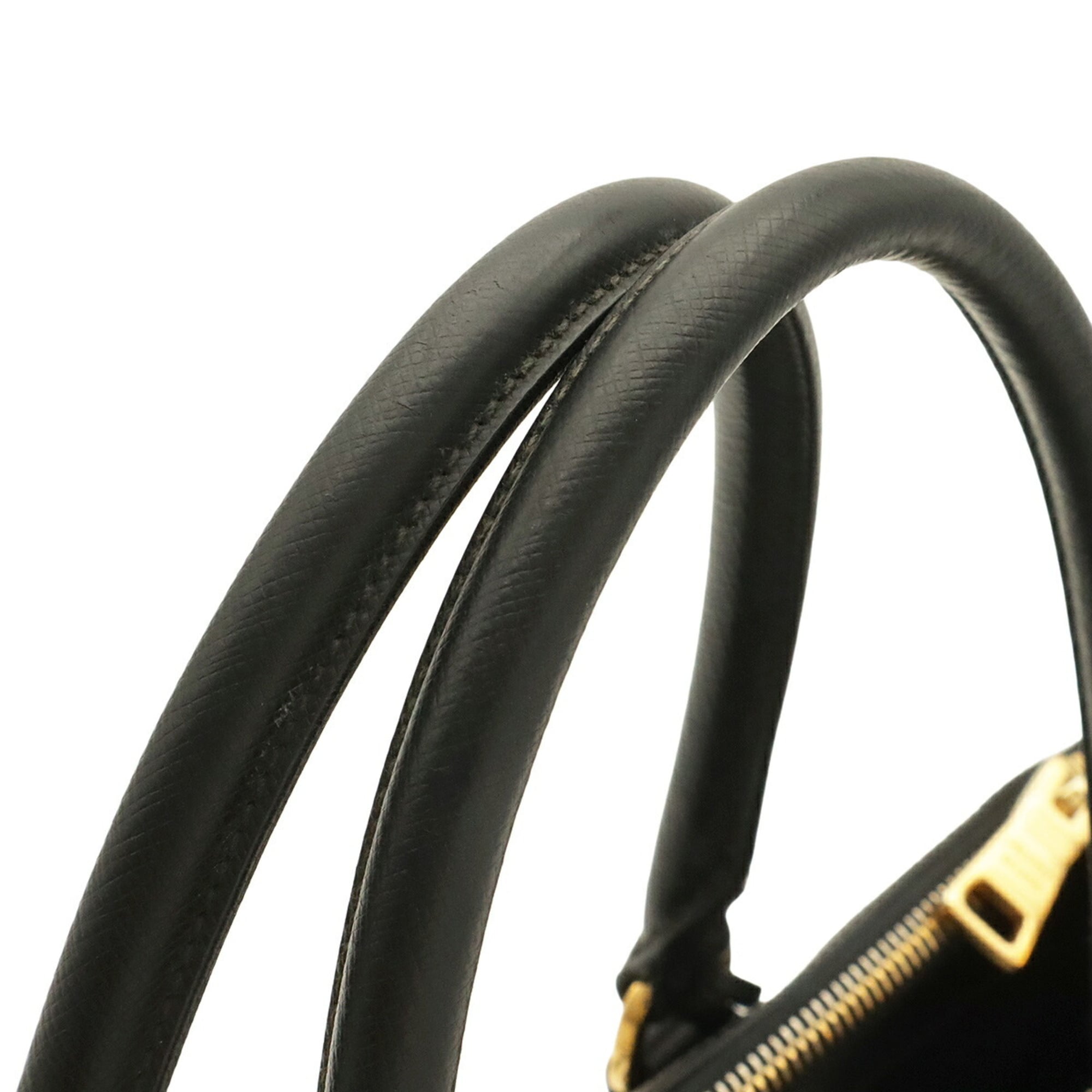 Prada Saffiano Black Nero Leather Handbag Shoulder Bag (Pre-Owned)