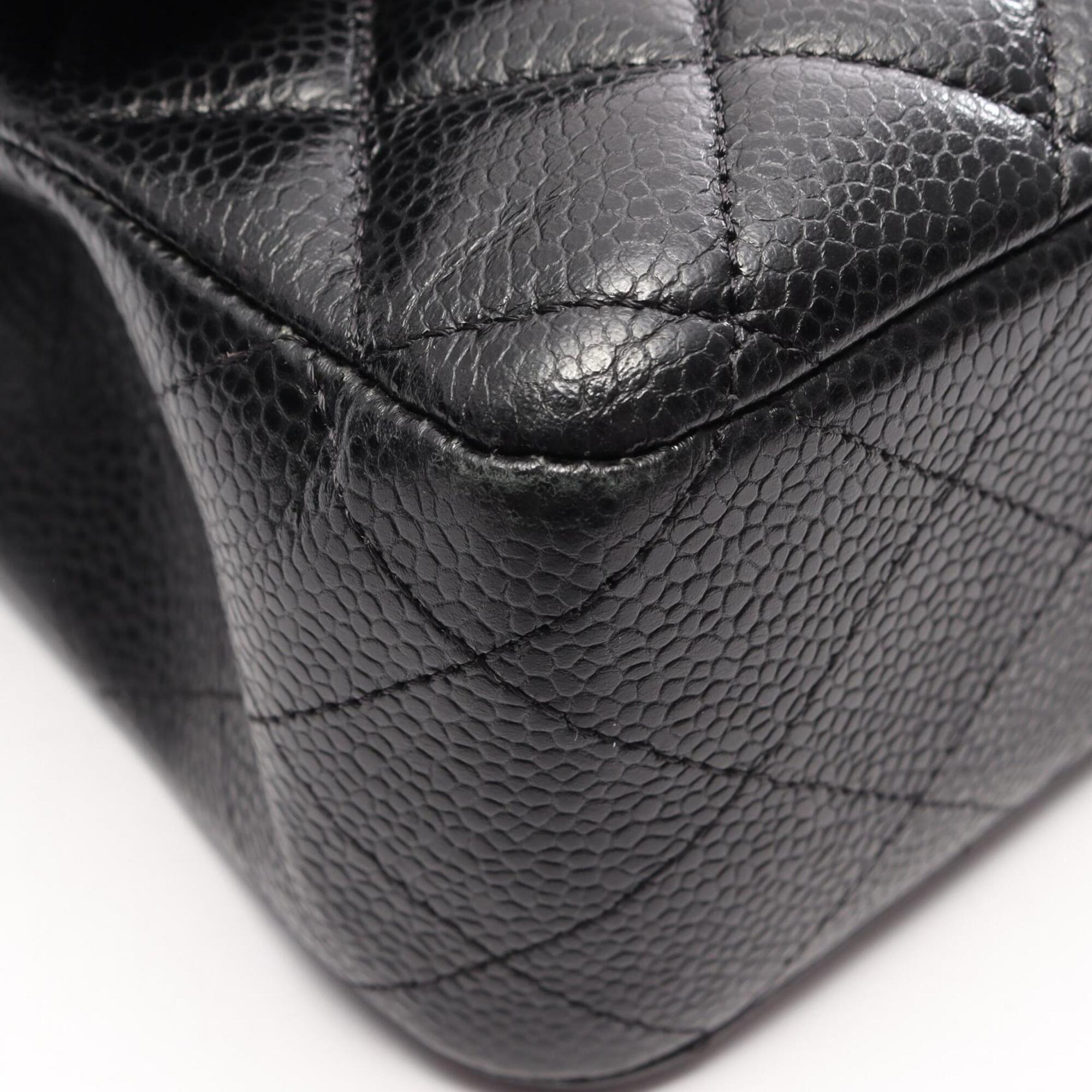 Chanel Black Grained Calfskin Handbag Shoulder Bag (Pre-Owned)