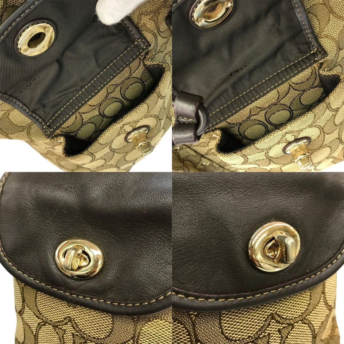 Coach Beige Brown Khaki Backpack (Pre-Owned)