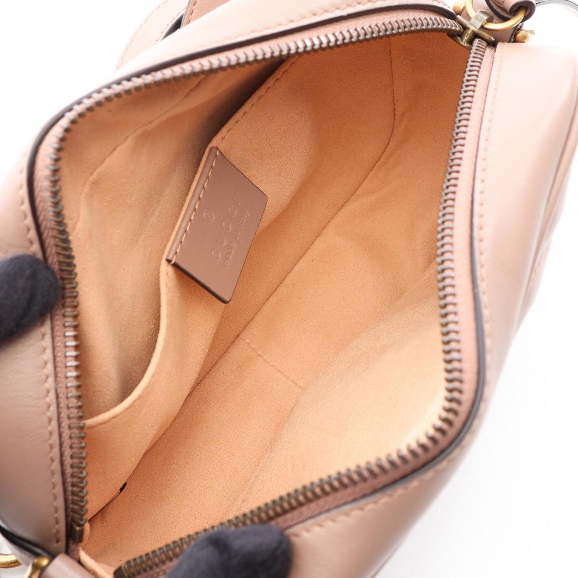 Gucci Beige Leather Handbag Shoulder Bag (Pre-Owned)
