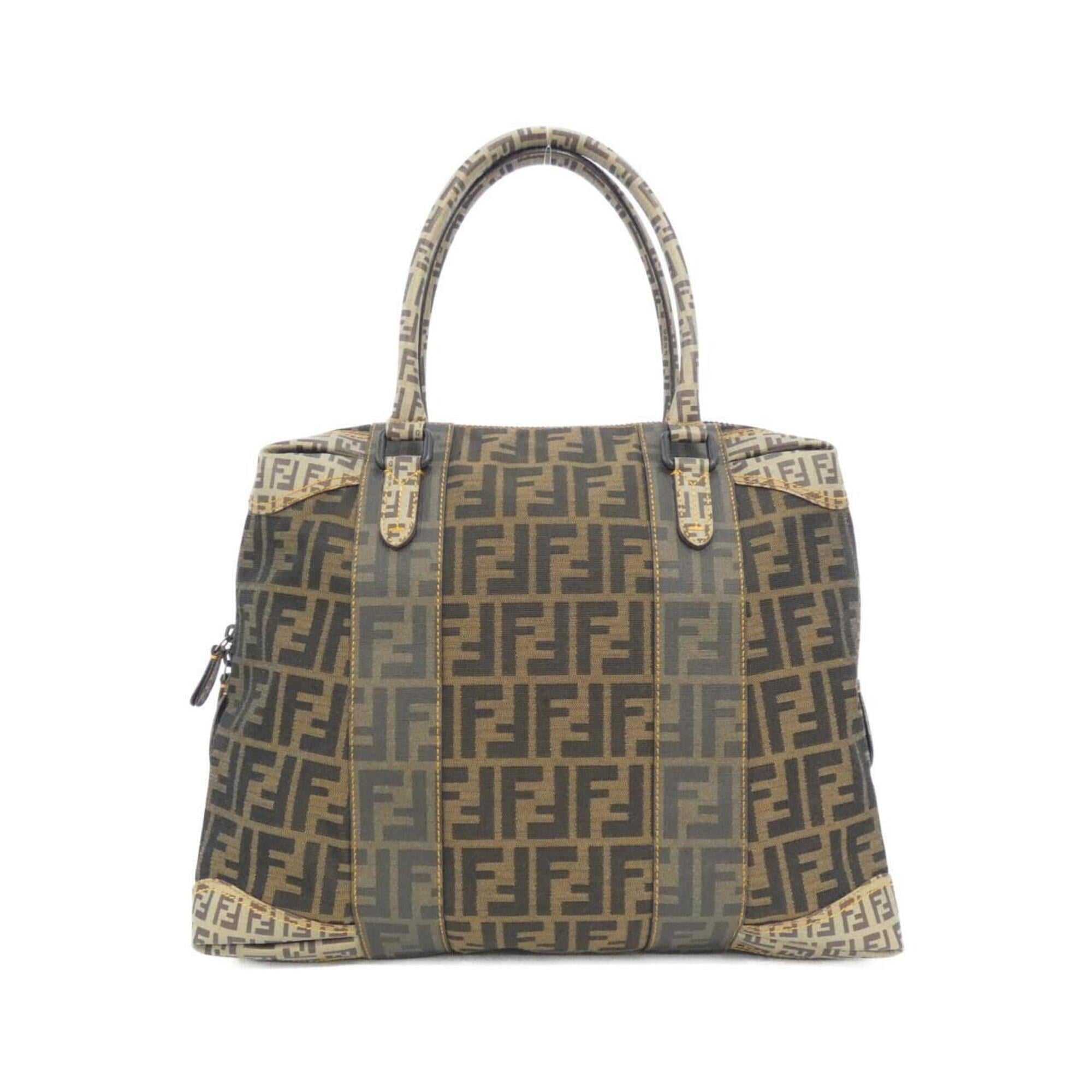 Fendi Beige Canvas Coated Canvas Handbag (Pre-Owned)