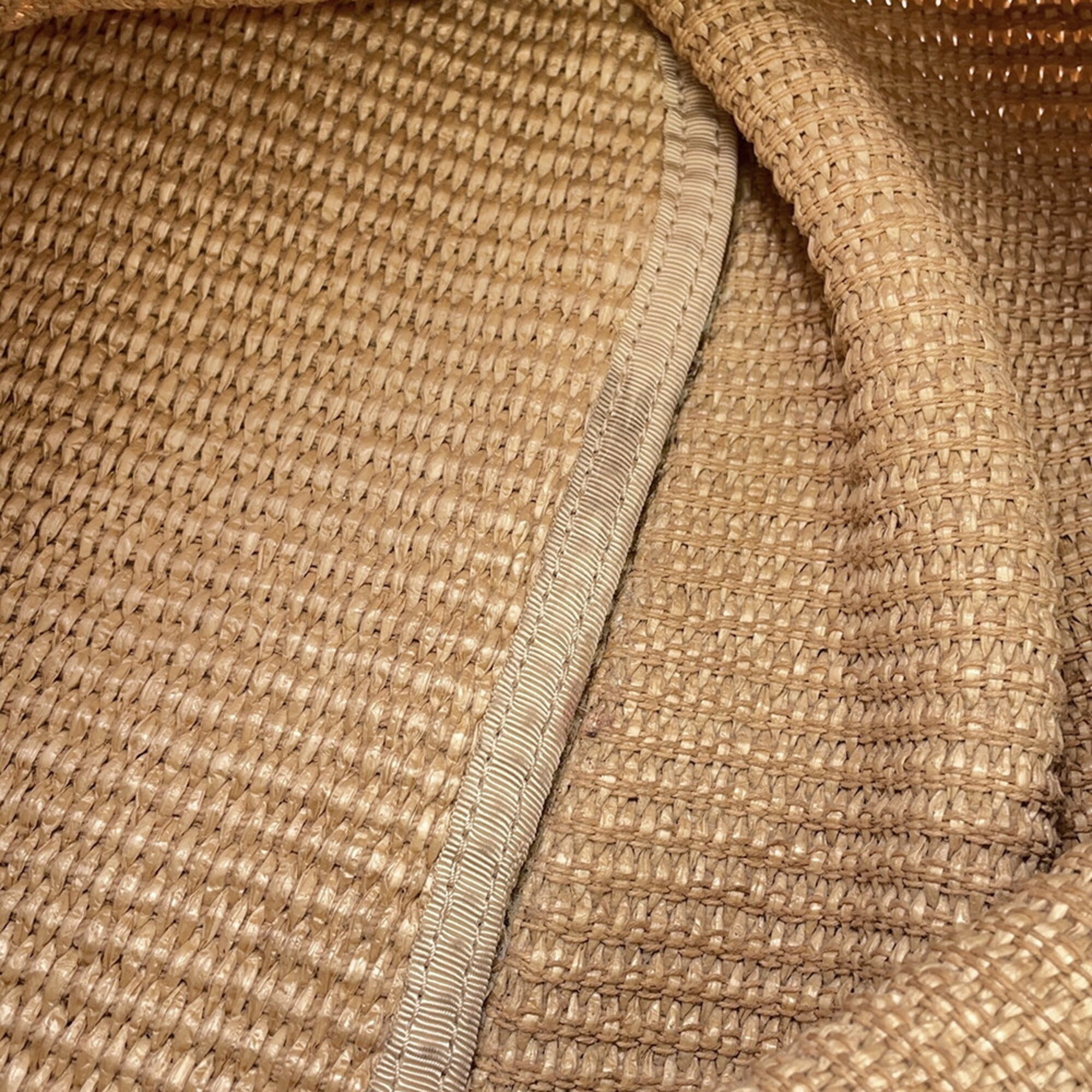 Jimmy Choo Beige Raffia Handbag Tote Bag (Pre-Owned)