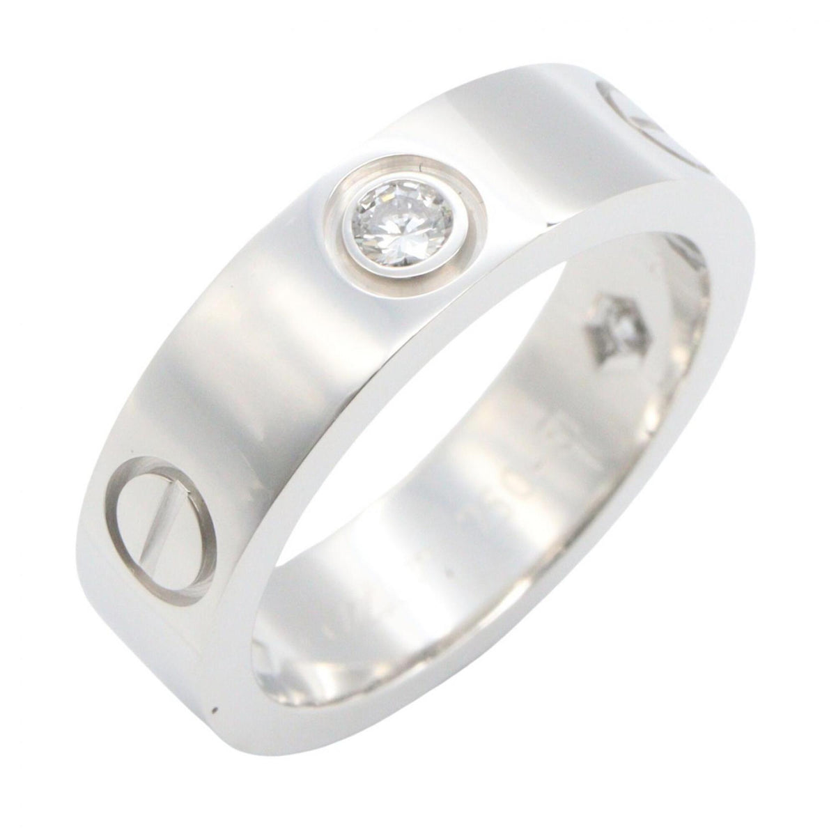 Cartier Silver Clear White Gold (18K) Band Ring (Pre-Owned)