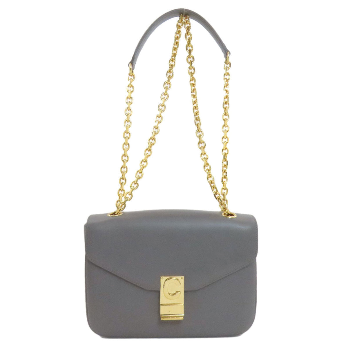 Celine Gray Leather Shoulder Bag (Pre-Owned)