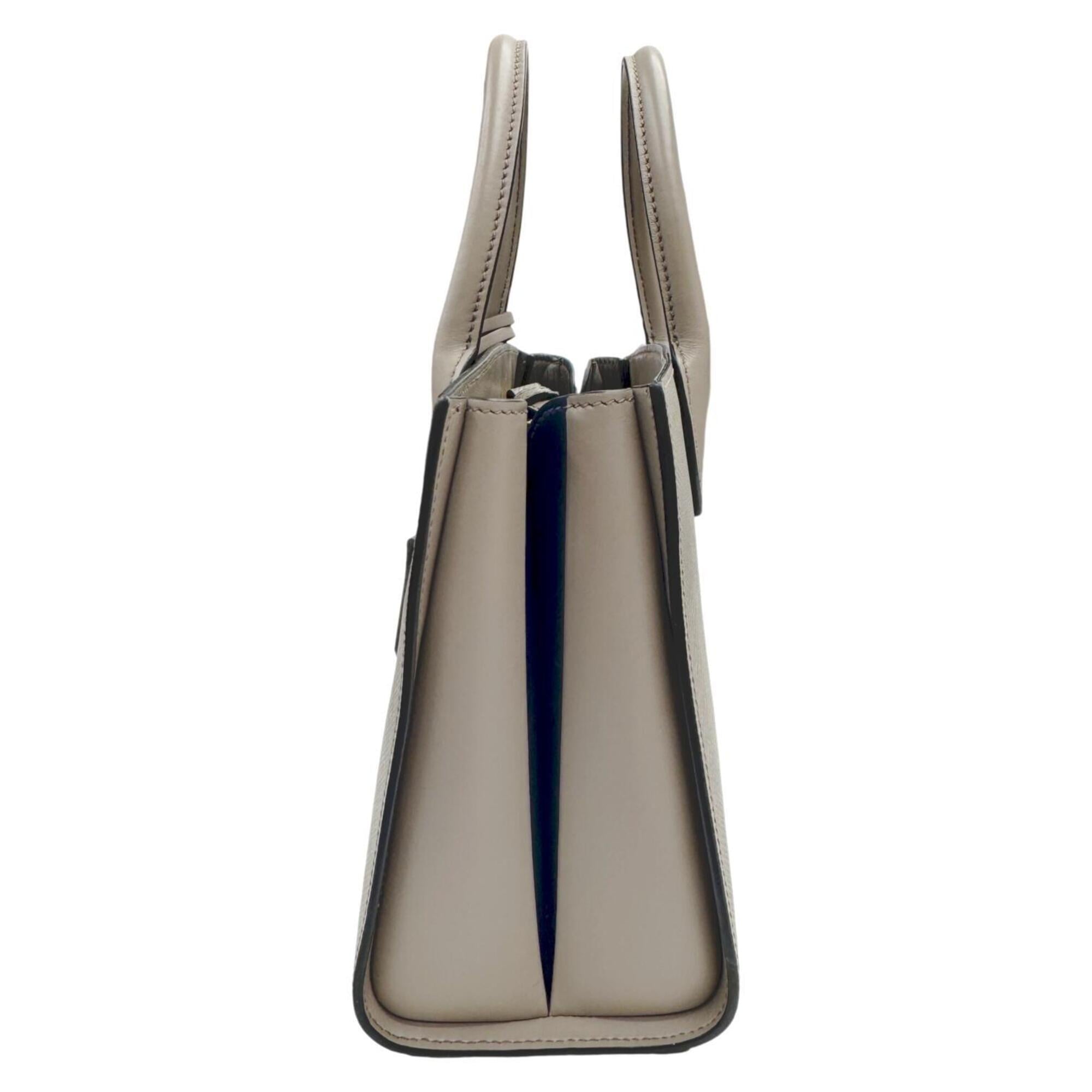 Prada Gray Leather Handbag Shoulder Bag (Pre-Owned)