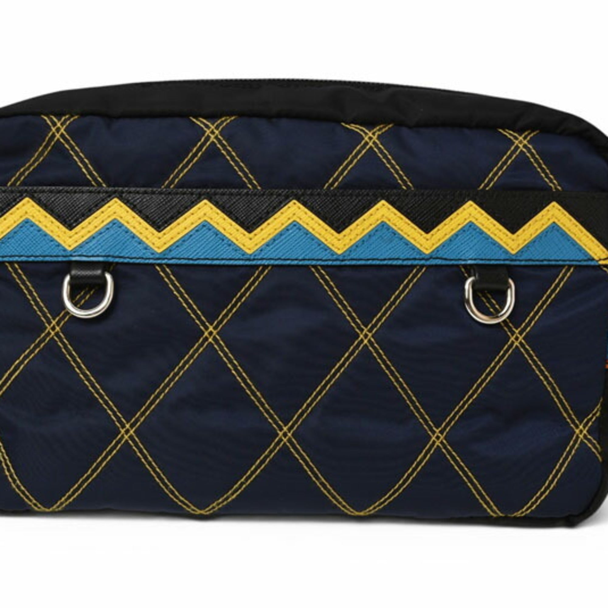 Prada Navy Black Nylon Clutch Bag (Pre-Owned)