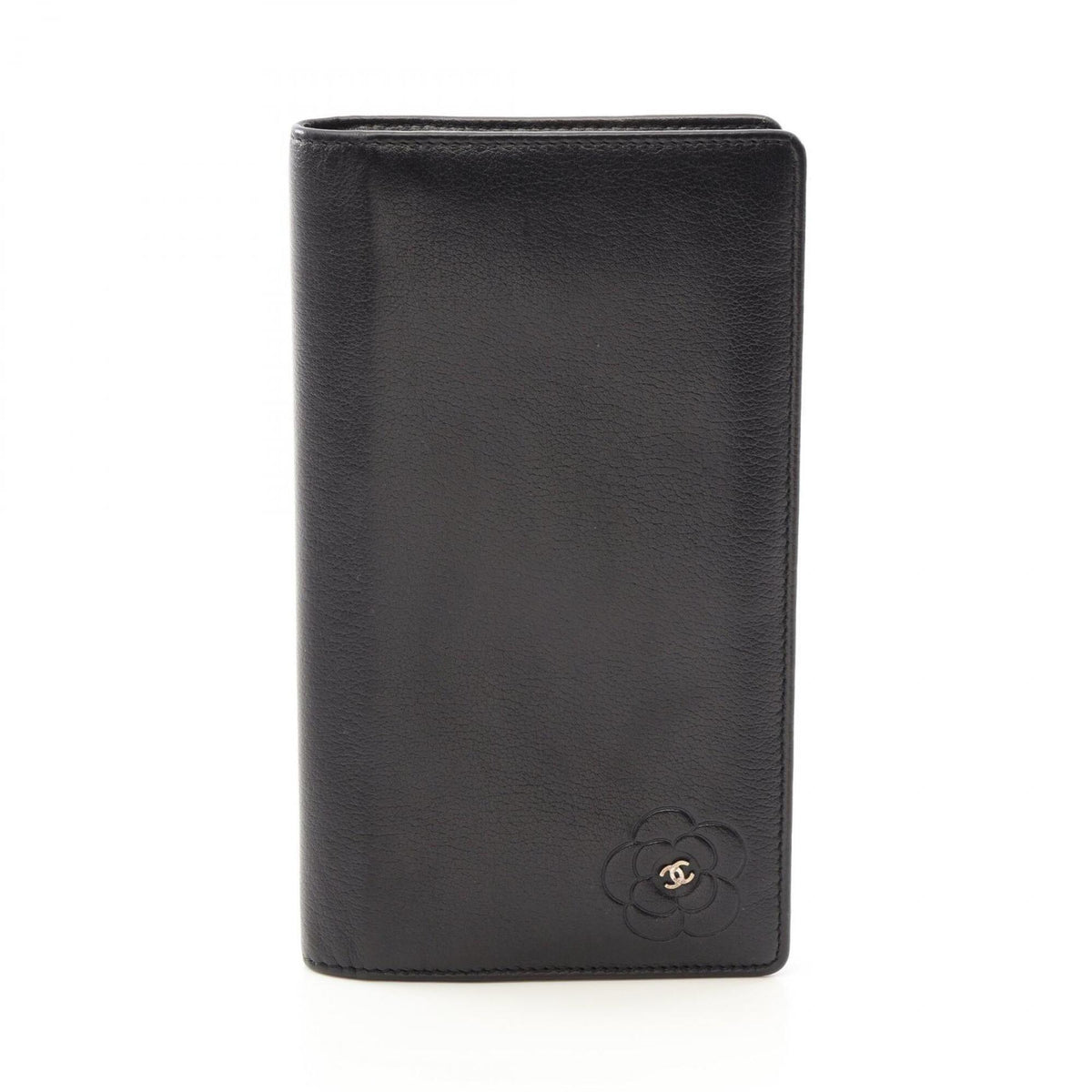 Chanel Black Leather Long Wallet (Bi-Fold) (Pre-Owned)