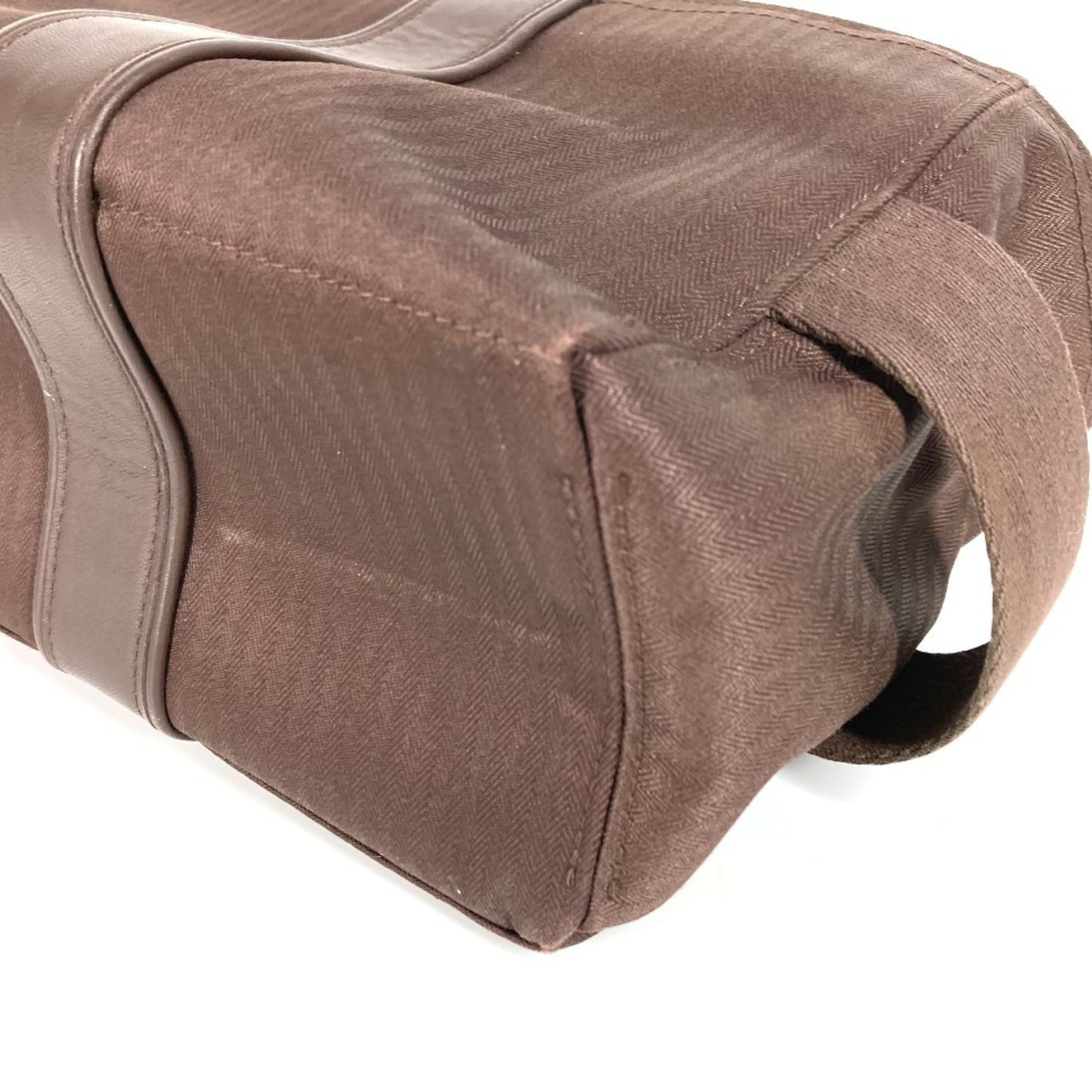 Hermes Brown Toile Chevron Clutch Bag Pouch (Pre-Owned)
