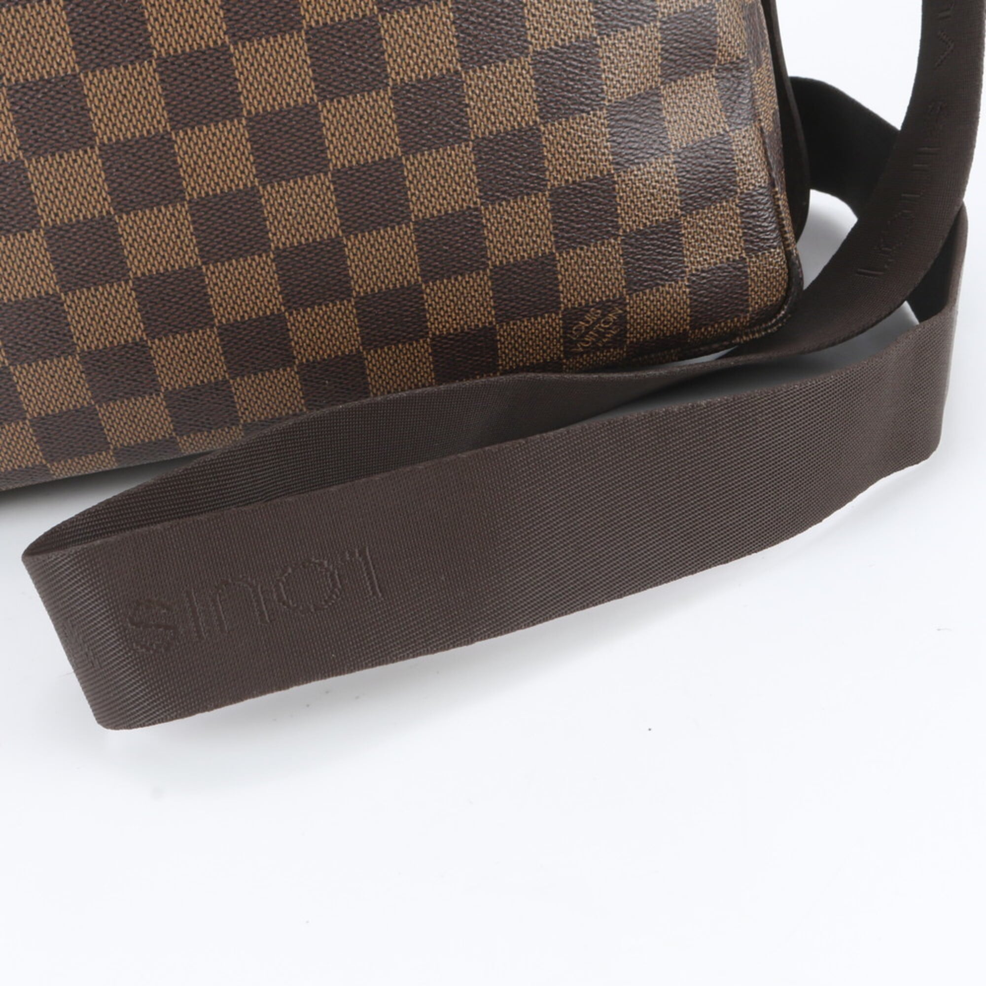 Louis Vuitton Ebene Leather Coated Canvas Messenger Bag Shoulder Bag (Pre-Owned)