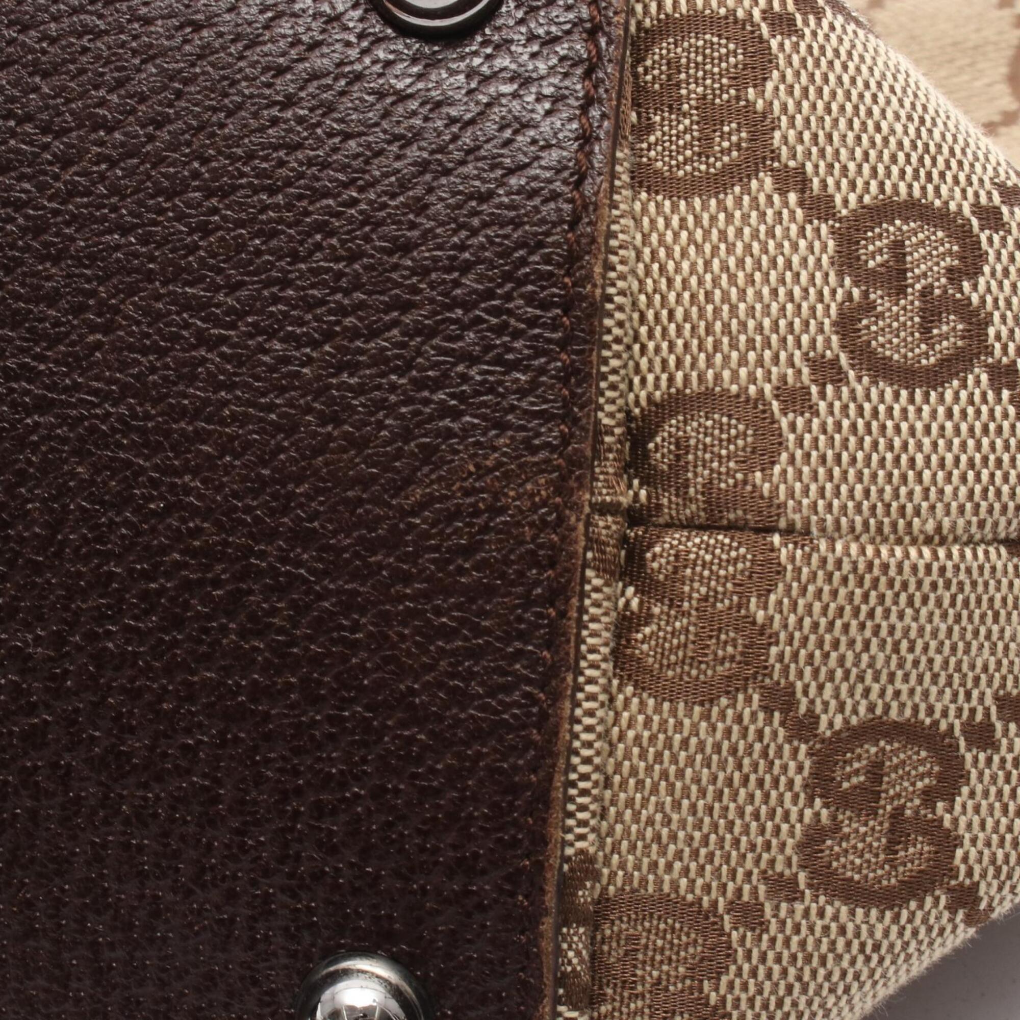 Gucci Beige Brown Gg Canvas Handbag Tote Bag (Pre-Owned)