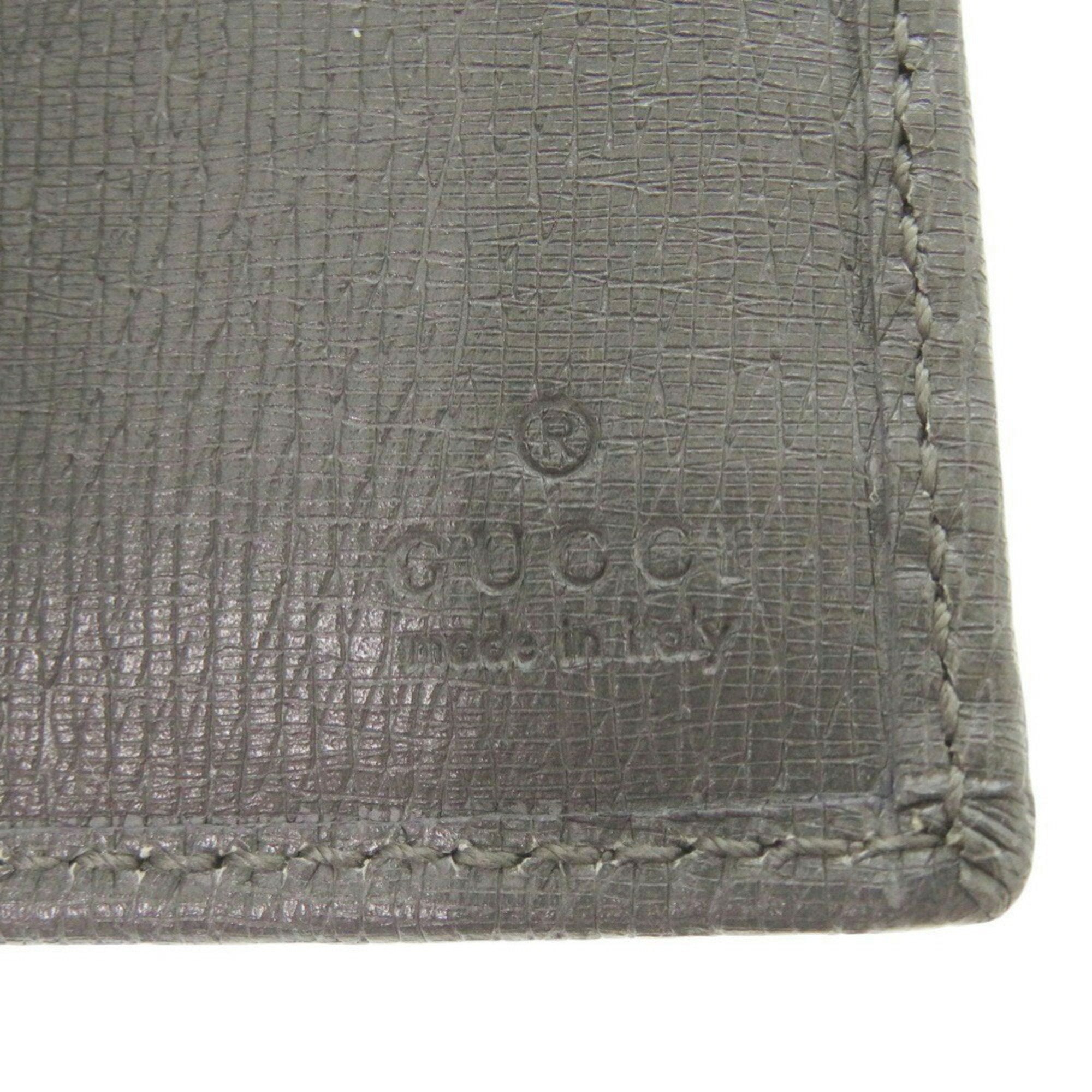 Gucci Gray Leather Long Wallet (Bi-Fold) (Pre-Owned)