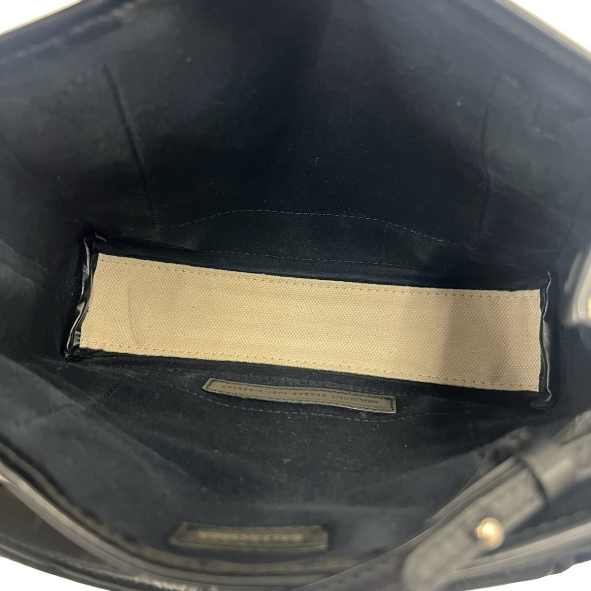 Balenciaga Black Ivory Canvas Leather Handbag Tote Bag (Pre-Owned)