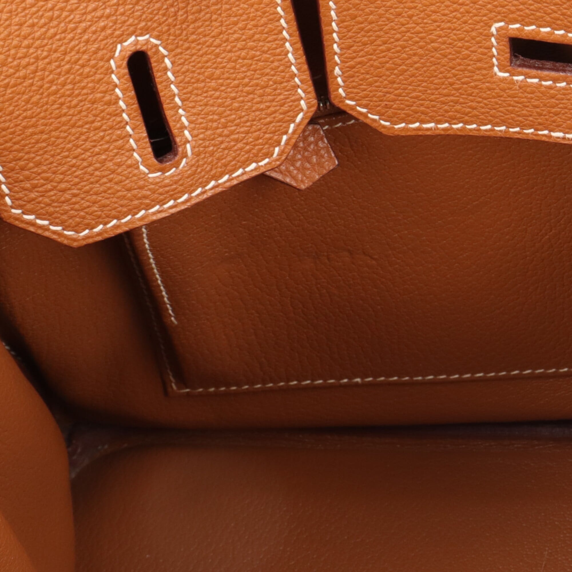 Hermes Brown Gold Togo Leather Handbag (Pre-Owned)