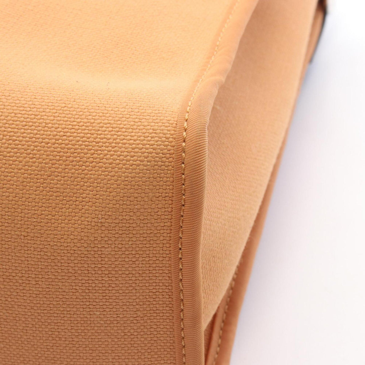Hermes Black Brown Natural Sable Canvas Vache Leather Handbag Pouch (Pre-Owned)