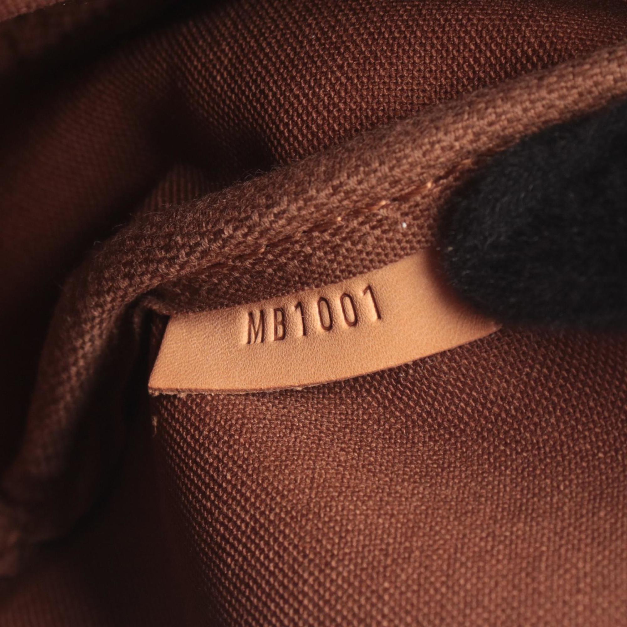 Louis Vuitton Brown Coated Canvas Monogram Leather Handbag Shoulder Bag (Pre-Owned)
