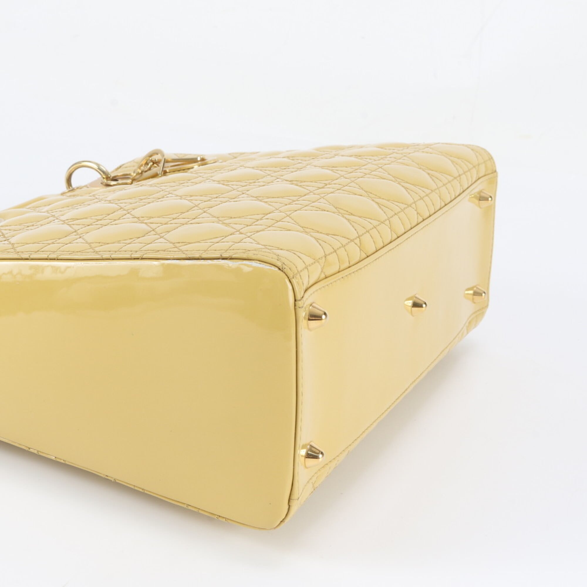 Christian Dior Yellow Leather Handbag Tote Bag (Pre-Owned)
