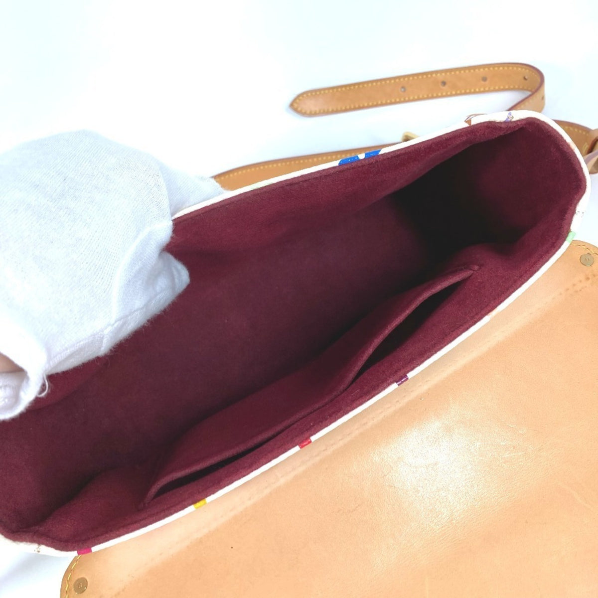 Louis Vuitton Blanc White Monogram Multicolore Pochette Shoulder Bag (Pre-Owned)