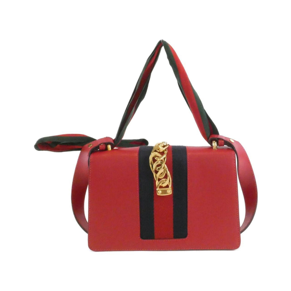 Gucci Red Color Leather Shoulder Bag (Pre-Owned)