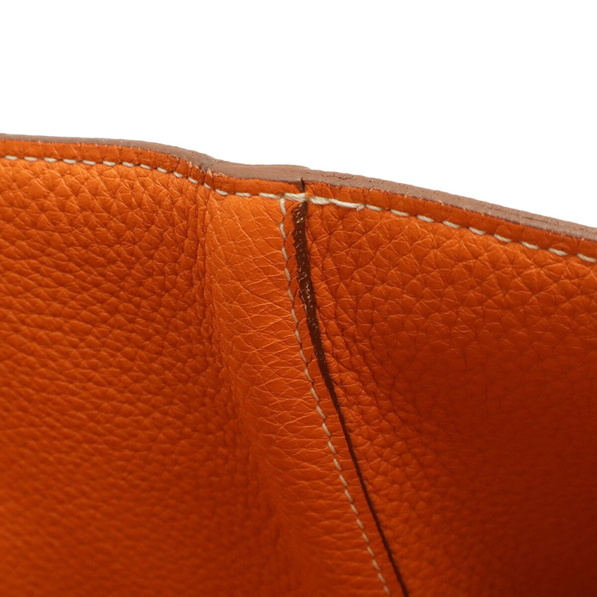 Hermes Gold Orange Taurillon Clemence Leather Tote Bag (Pre-Owned)