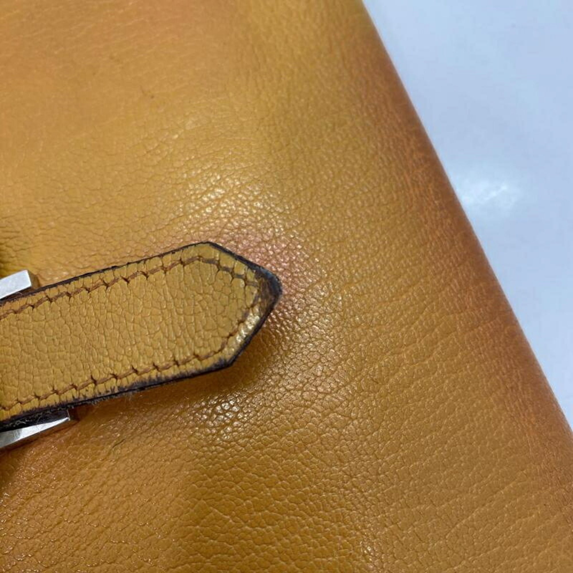 Hermes Bearn Orange Long Wallet (Bi-Fold) (Pre-Owned)