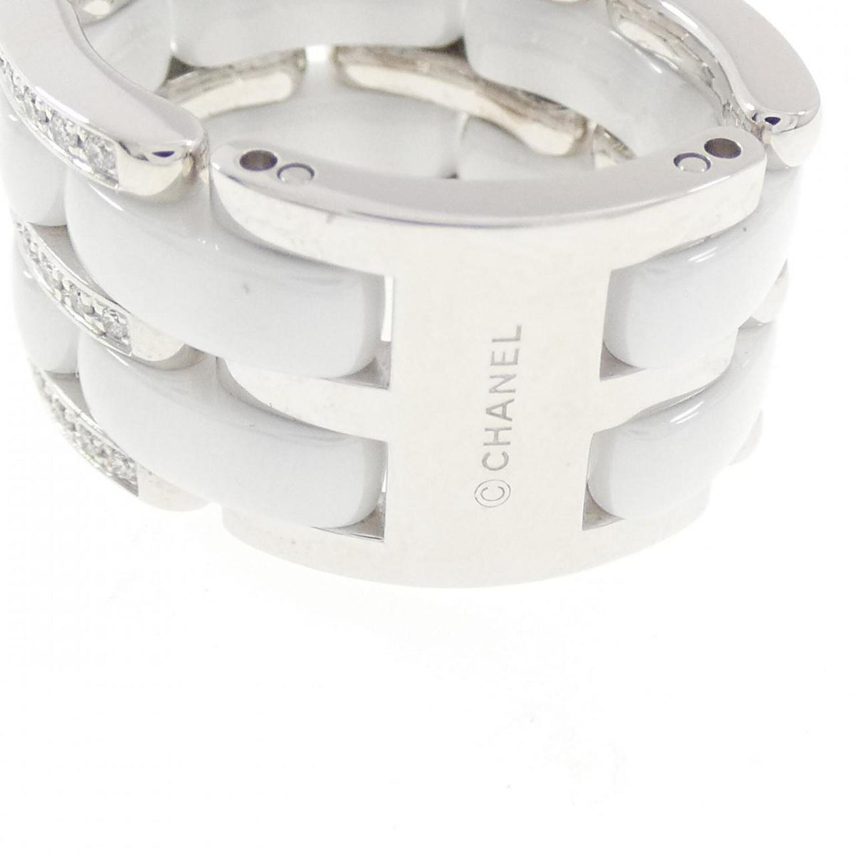 Chanel White Gold (18K) Ceramic Band Ring (Pre-Owned)