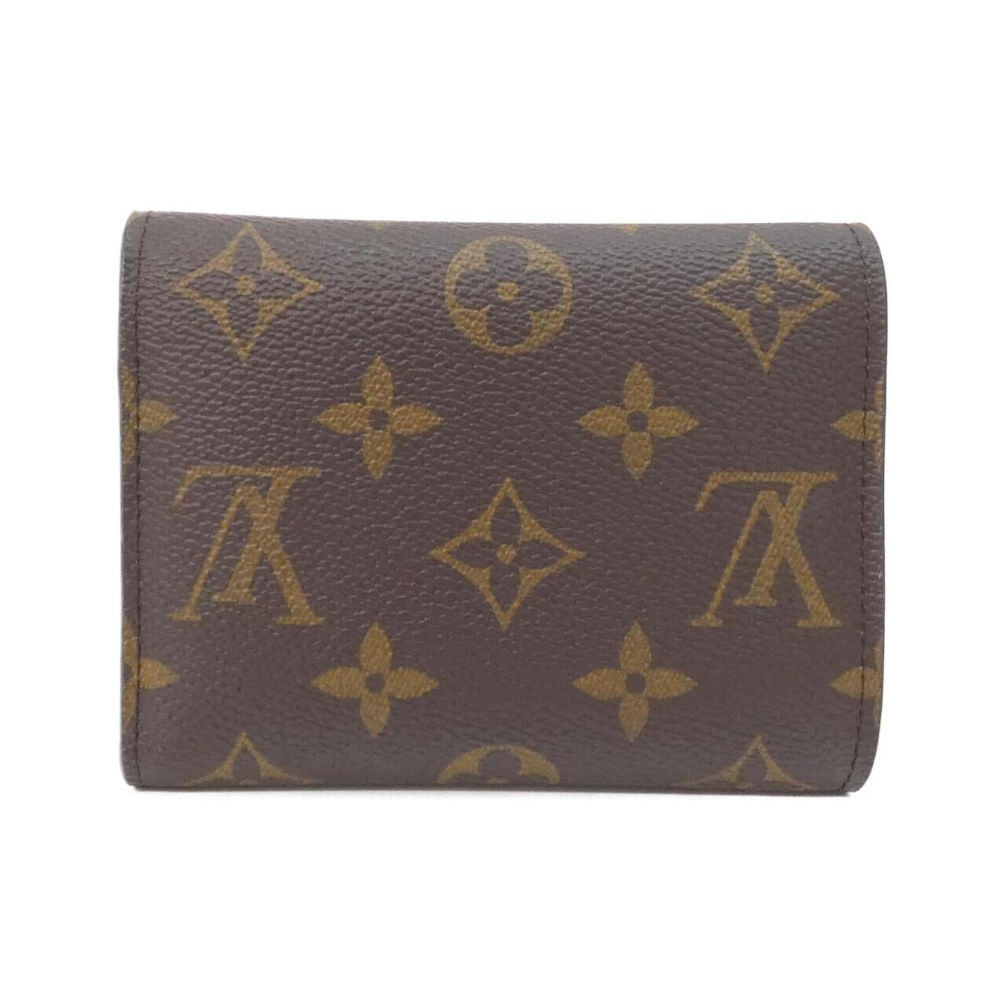 Louis Vuitton Monogram Marron Coated Canvas Wallet (Tri-Fold) (Pre-Owned)