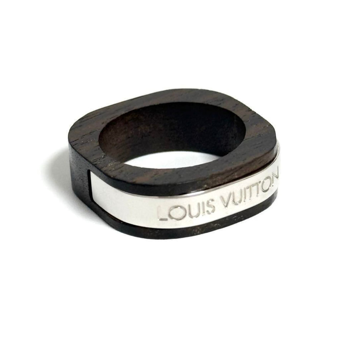 Louis Vuitton Metal Wood Band Ring (Pre-Owned)