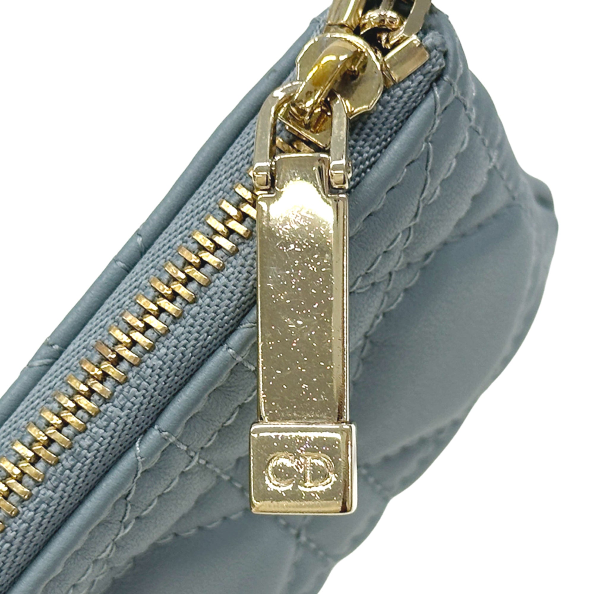 Christian Dior Blue Leather Coin Purse/Coin Case (Pre-Owned)