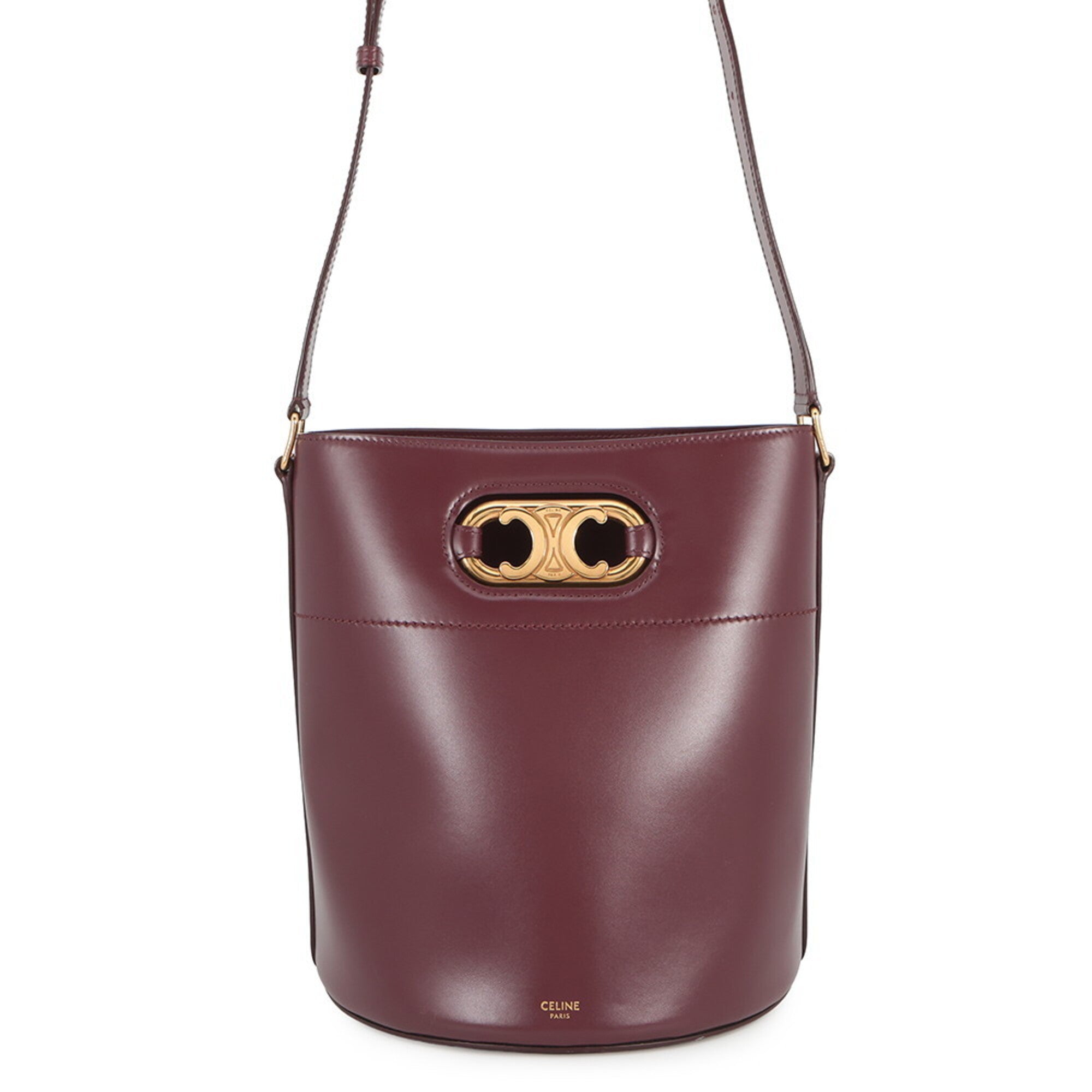 Celine Bordeaux Leather Handbag Shoulder Bag (Pre-Owned)