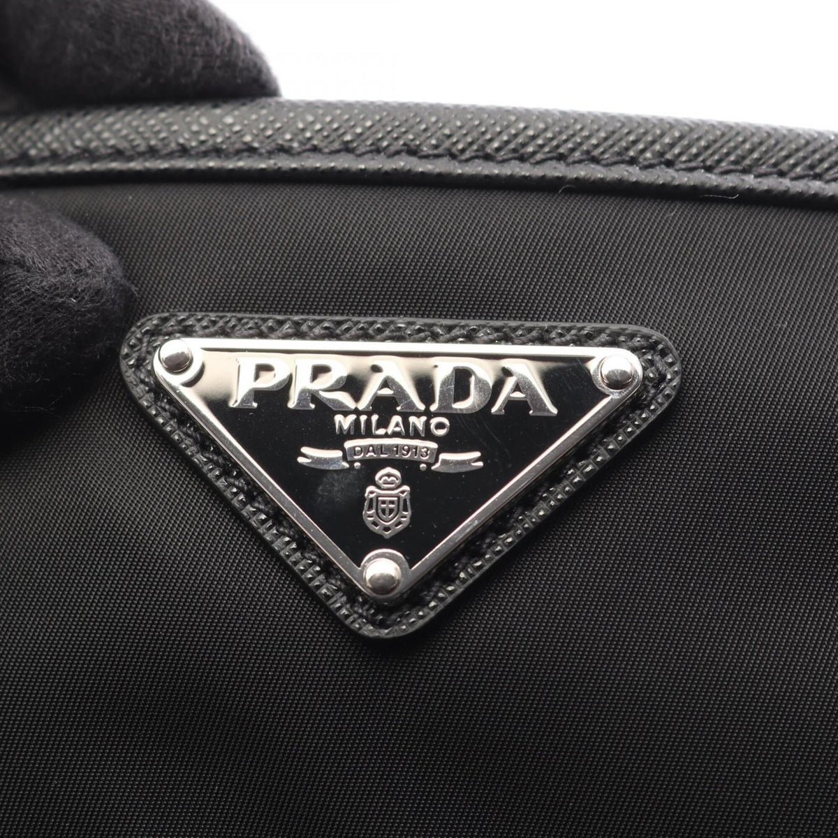 Prada Saffiano Black Nylon Saffiano Handbag Tote Bag (Pre-Owned)