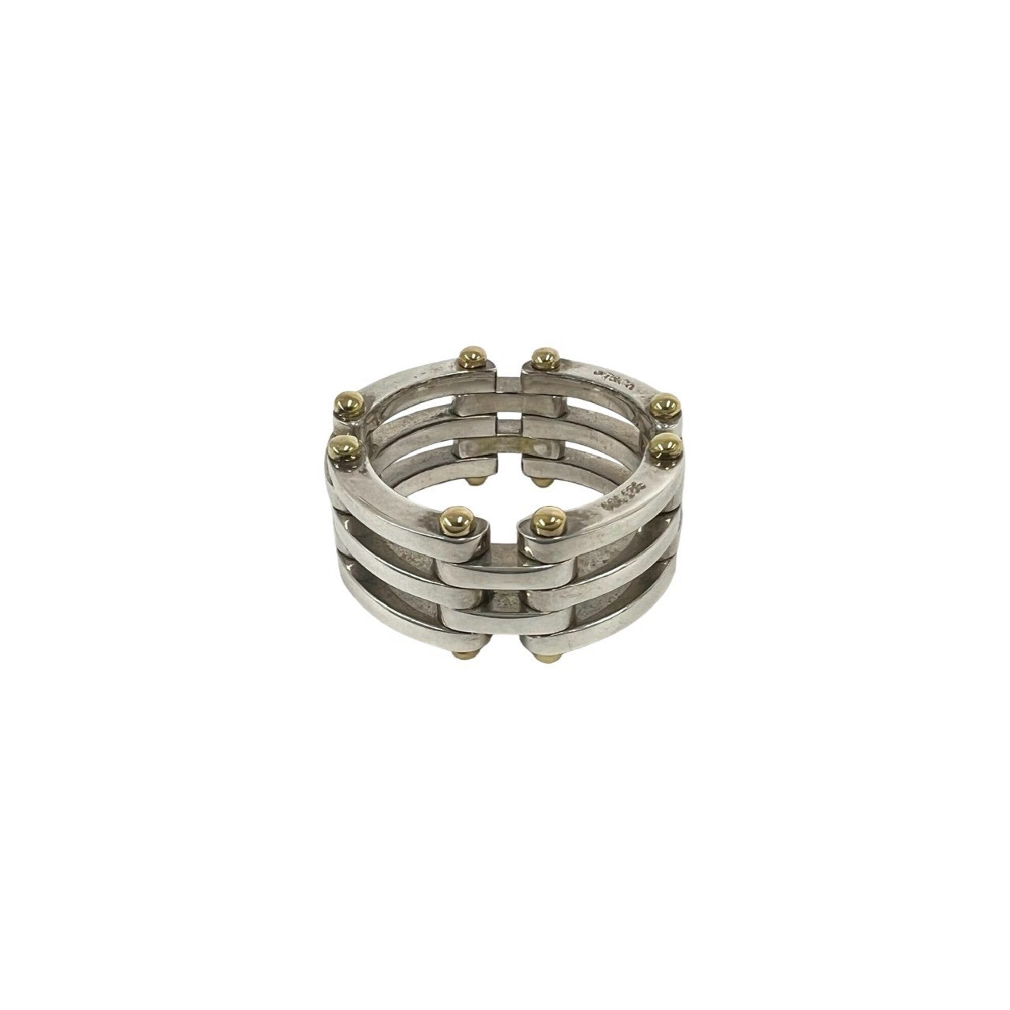 Tiffany Silver Yellow Gold (18K) Silver 925 Band Ring (Pre-Owned)