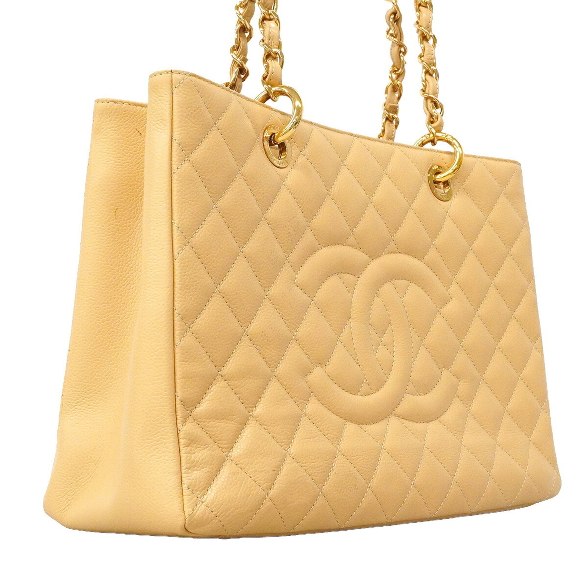 Chanel Beige Grained Calfskin Tote Bag (Pre-Owned)
