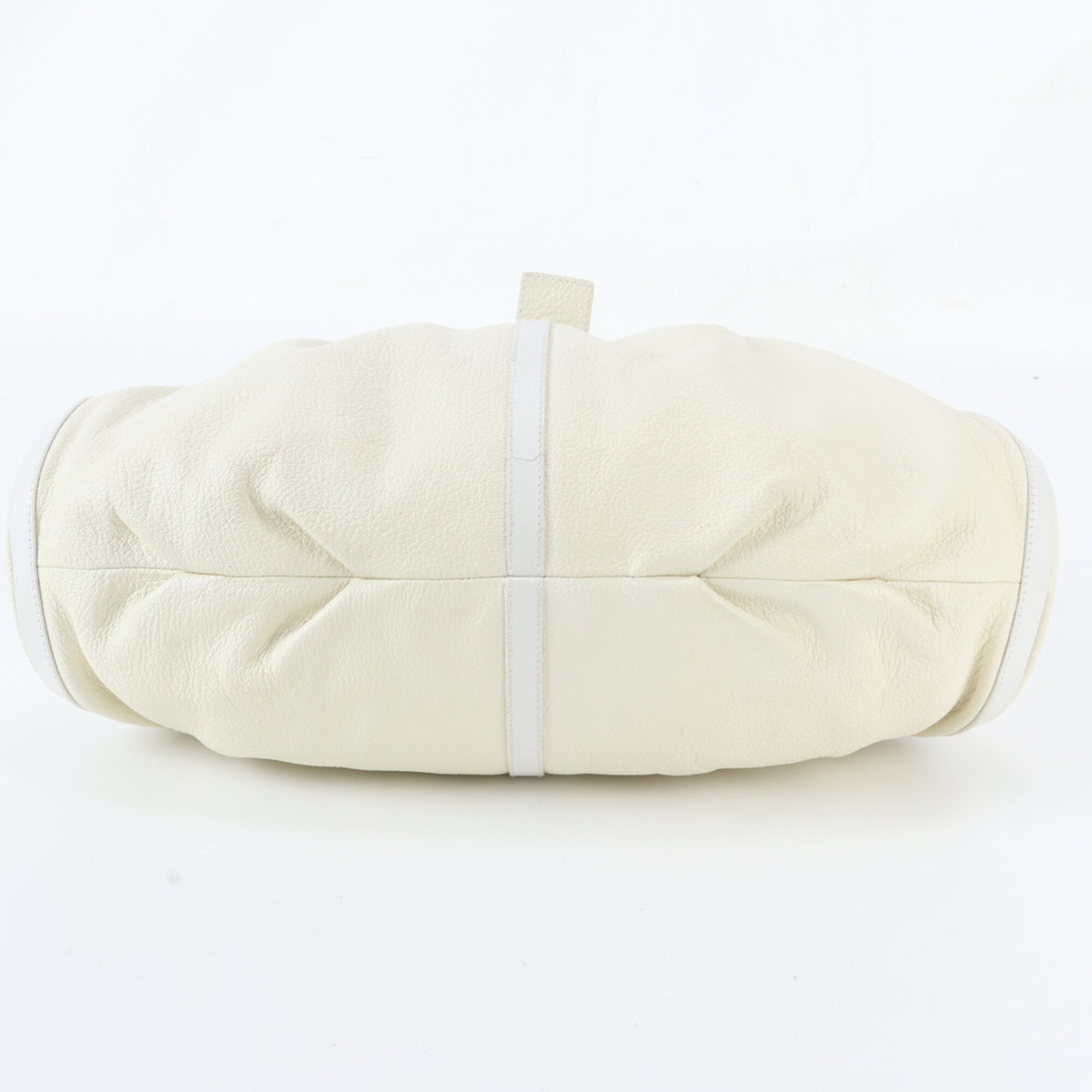 Bvlgari White Leather Handbag Shoulder Bag Tote Bag (Pre-Owned)