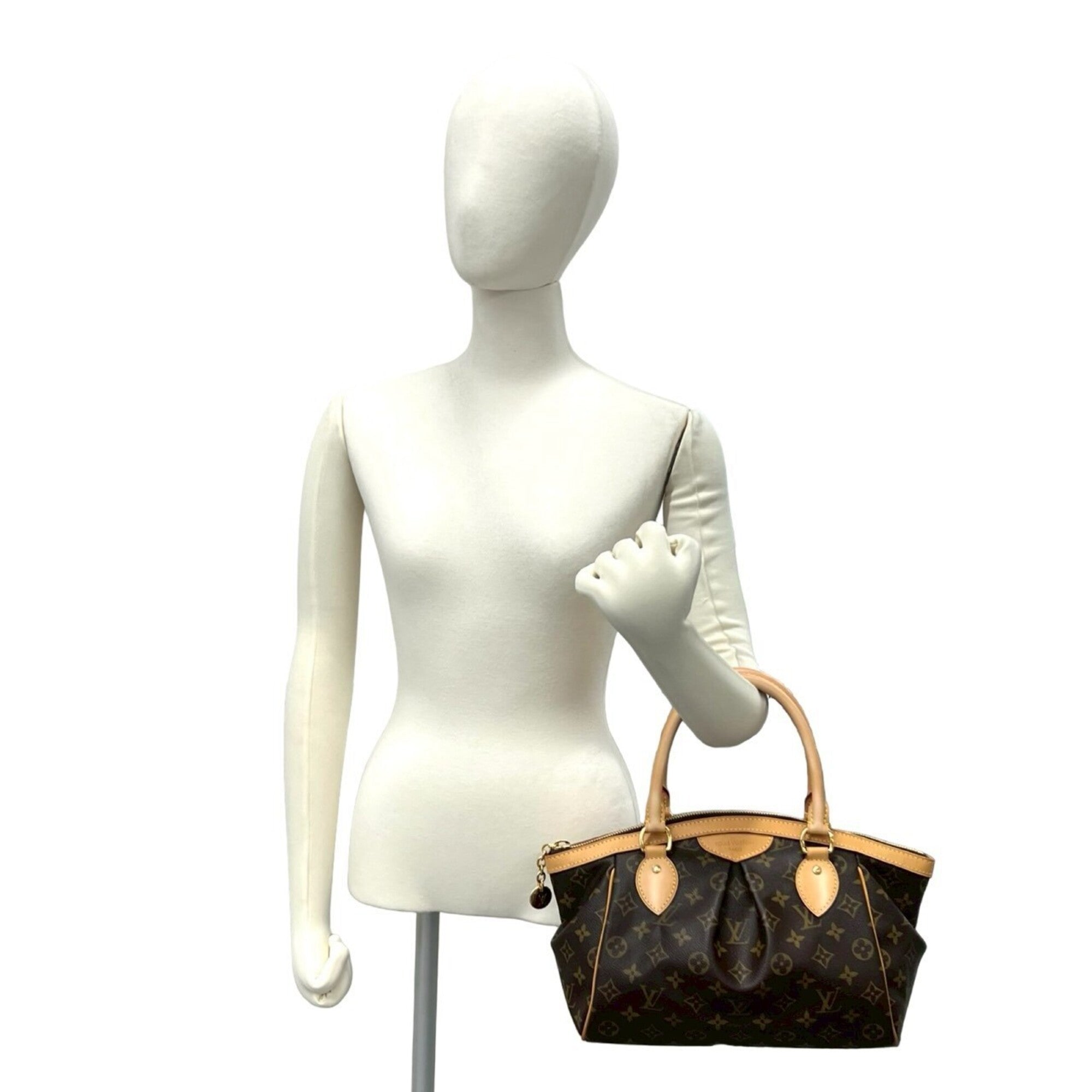 Louis Vuitton Brown Pvc Leather Boston Bag Handbag Tote Bag (Pre-Owned)