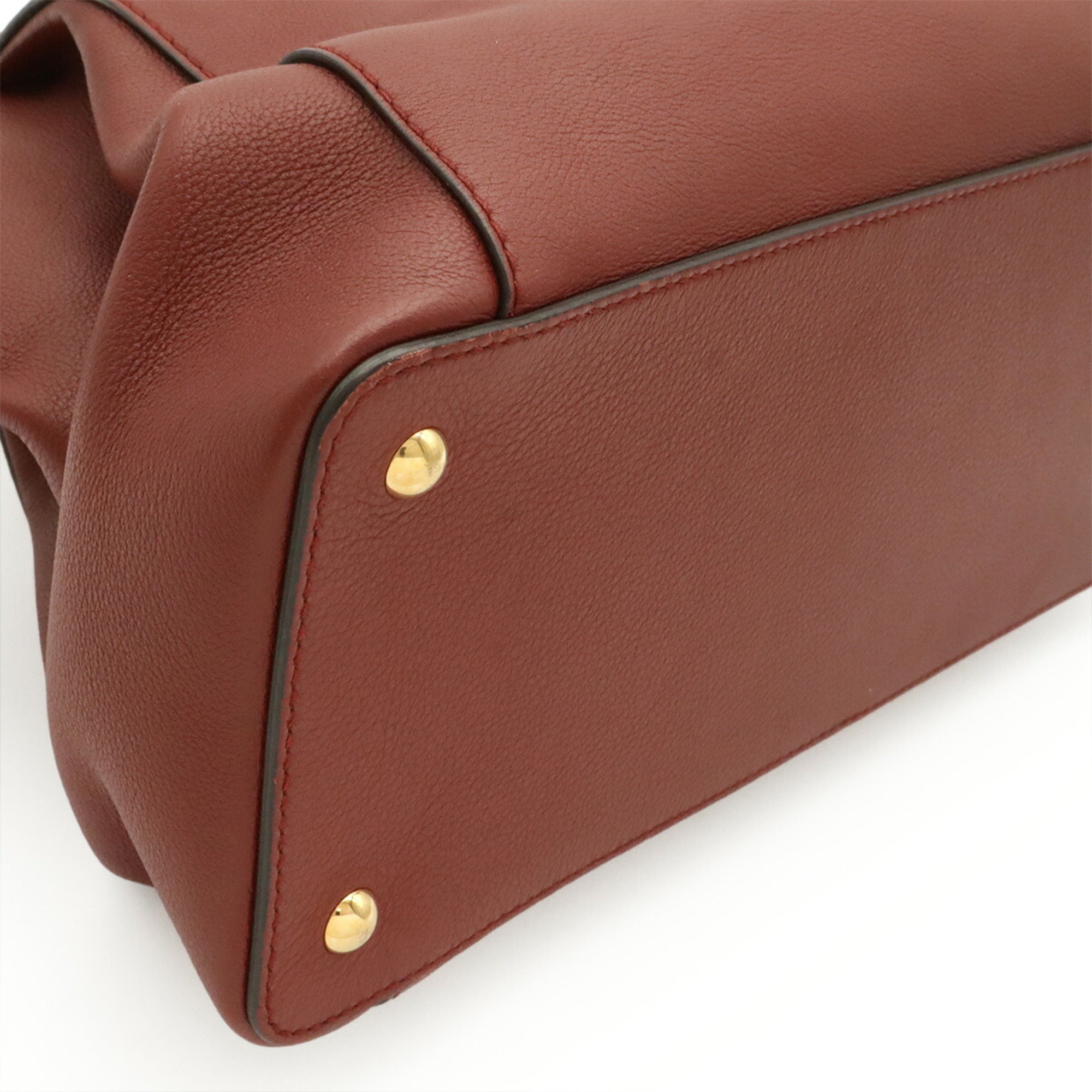Cartier Bordeaux Leather Handbag Shoulder Bag (Pre-Owned)