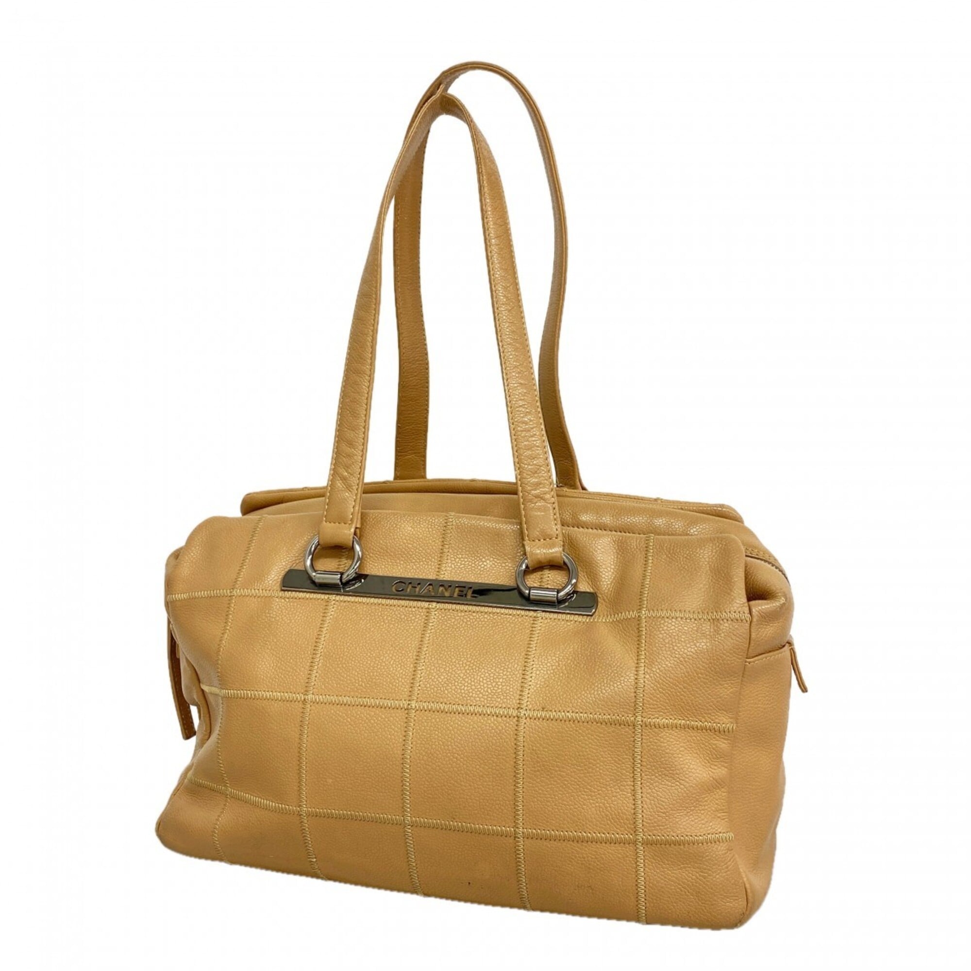 Chanel Brown Grained Calfskin Handbag (Pre-Owned)