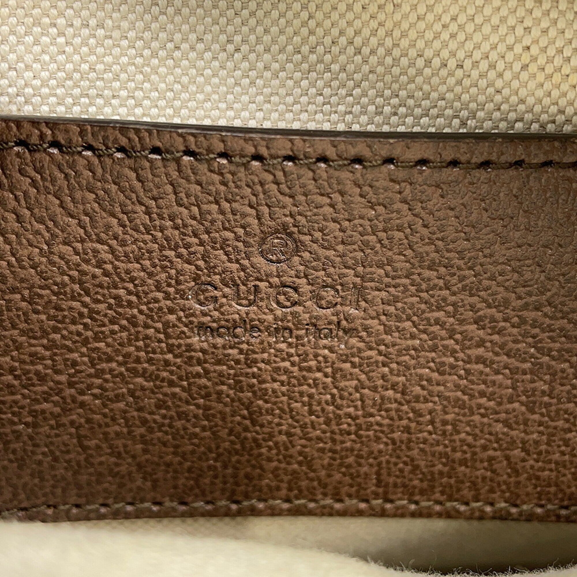 Gucci Ophidia Beige Green Red Color Gg Supreme Leather Canvas Sling Bag (Pre-Owned)