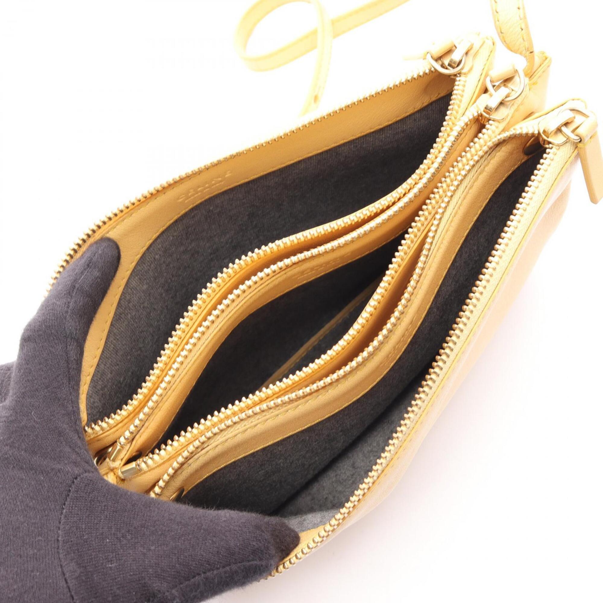 Celine Yellow Leather Handbag Shoulder Bag (Pre-Owned)
