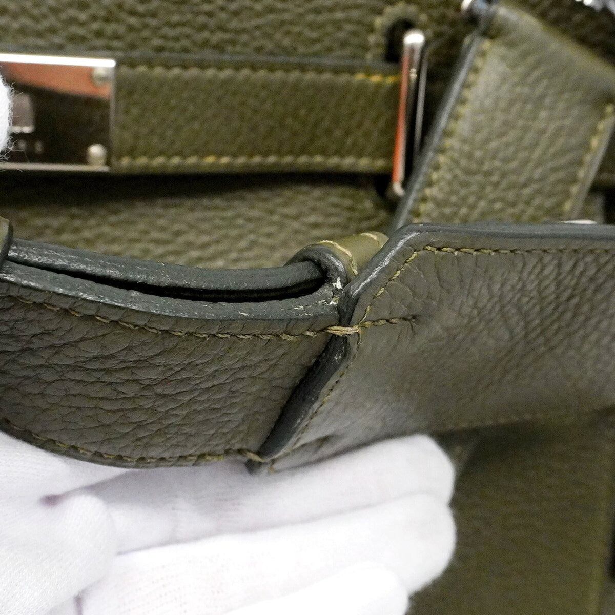 Hermes Green Taurillon Clemence Leather Shoulder Bag (Pre-Owned)
