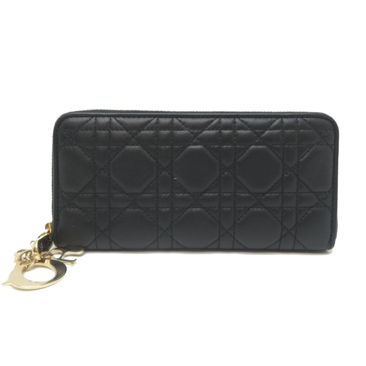 Christian Dior Black Leather Long Wallet (Bi-Fold) (Pre-Owned)
