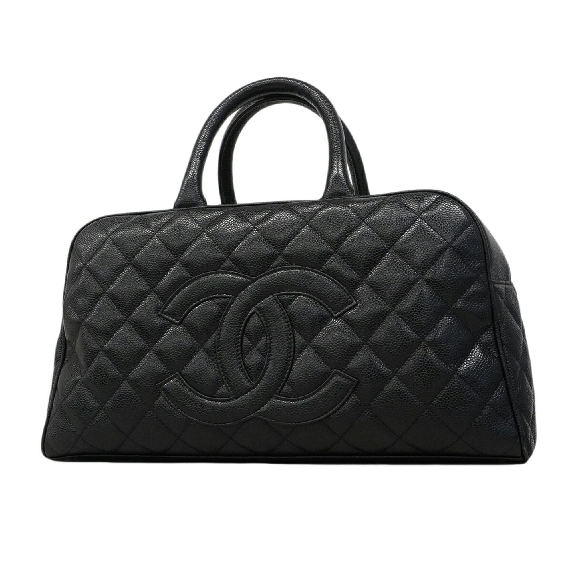 Chanel Black Grained Calfskin Handbag (Pre-Owned)
