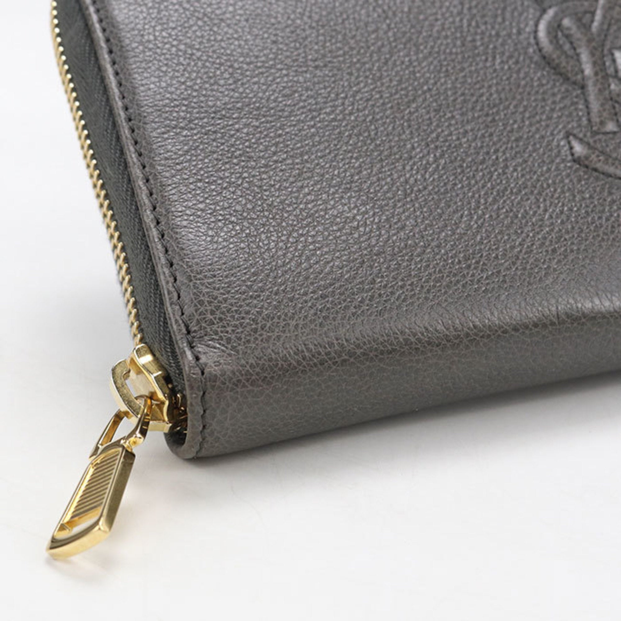 Saint Laurent Gray Leather Coin Purse/Coin Case (Pre-Owned)