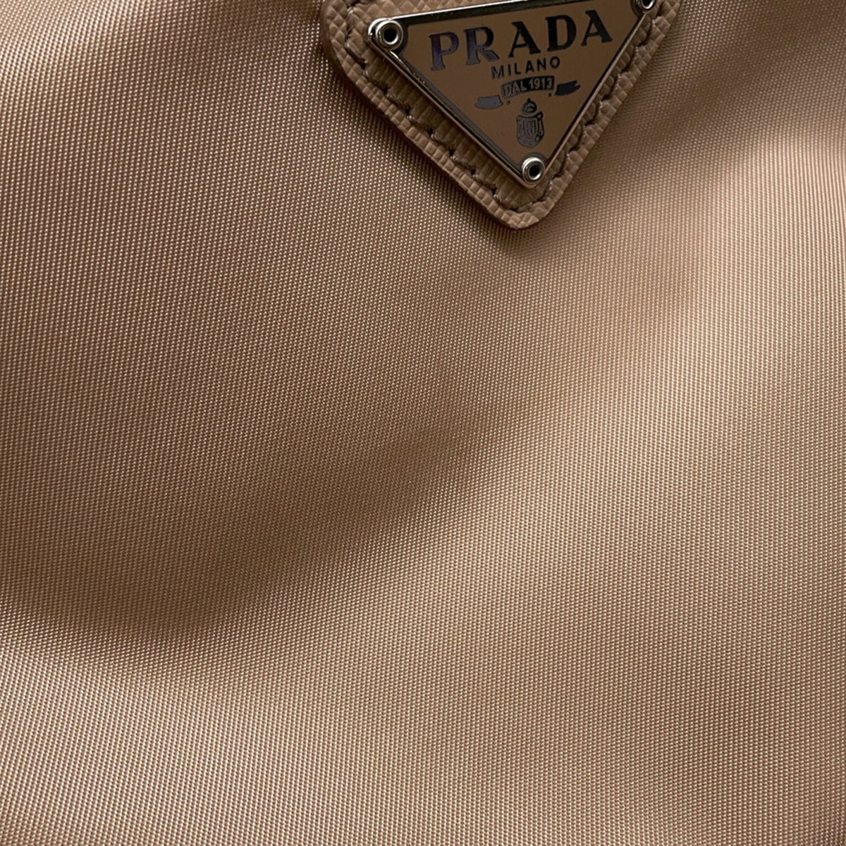 Prada Beige Nylon Handbag Shoulder Bag (Pre-Owned)