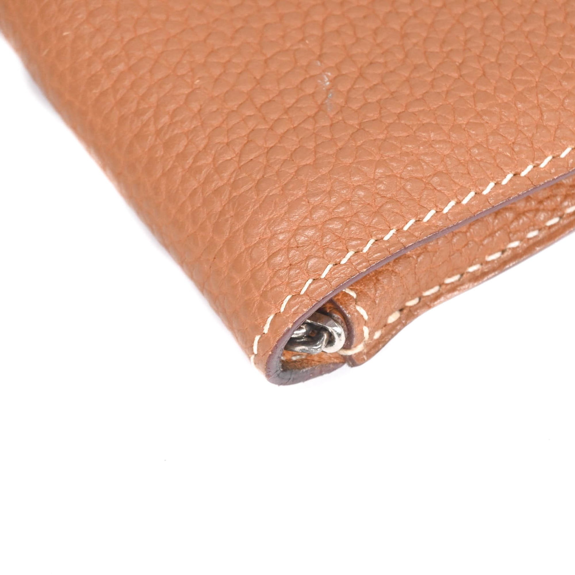 Hermes Gold Brown Togo Leather Coin Purse/Coin Case (Pre-Owned)