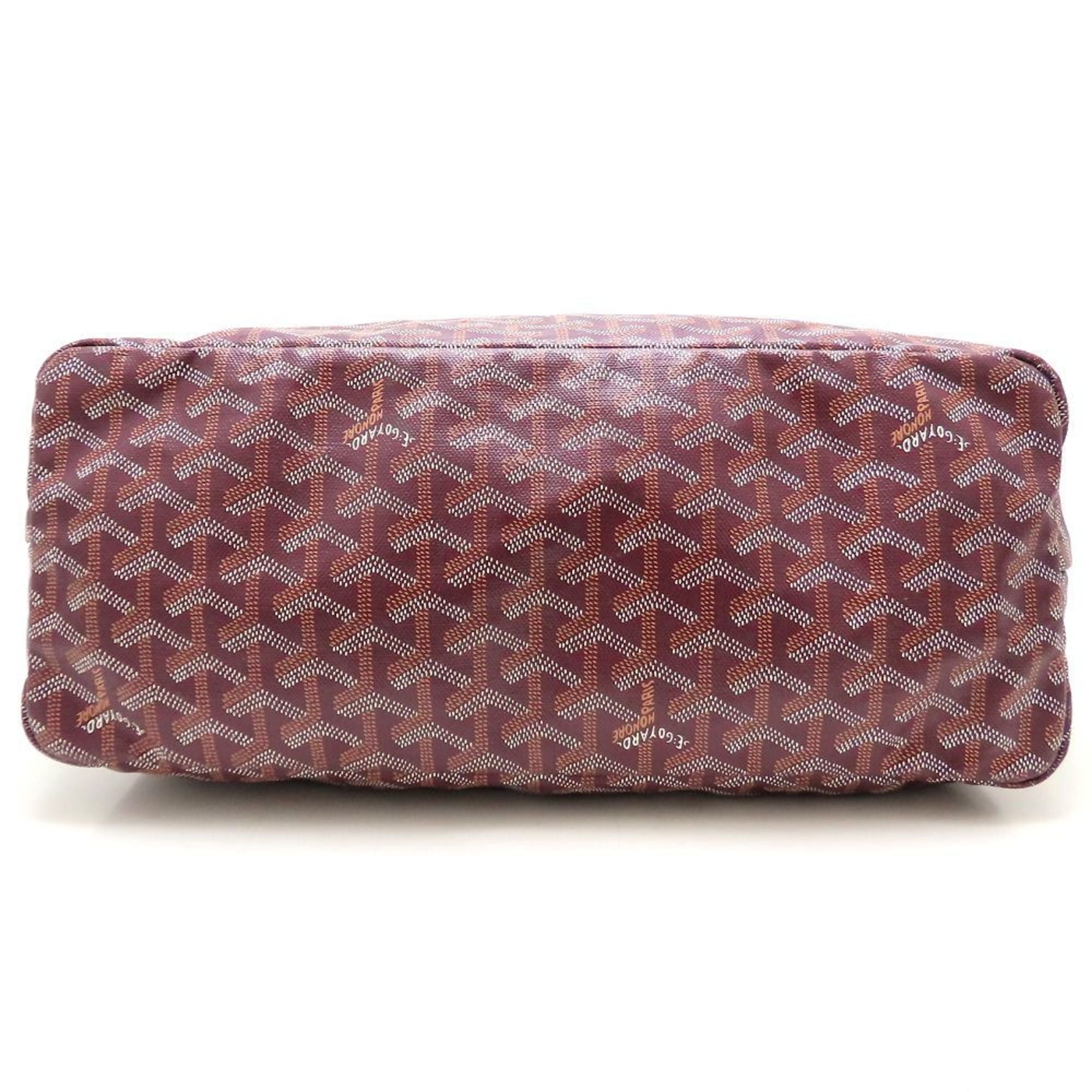 Goyard Burgundy Coated Canvas Leather Tote Bag (Pre-Owned)